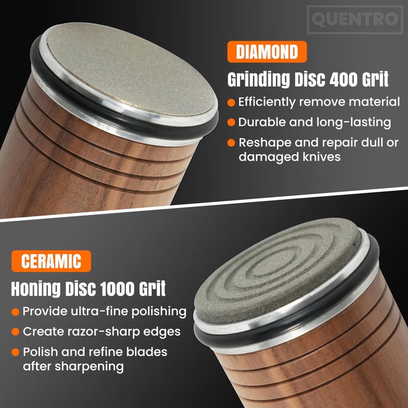 Rolling Knife Sharpener Kit – Premium Walnut Wood – 15°