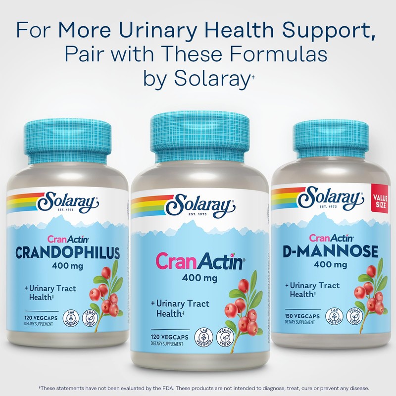SOLARAY CranActin Cranberry Extract 400 mg - Cranberry Supplements for