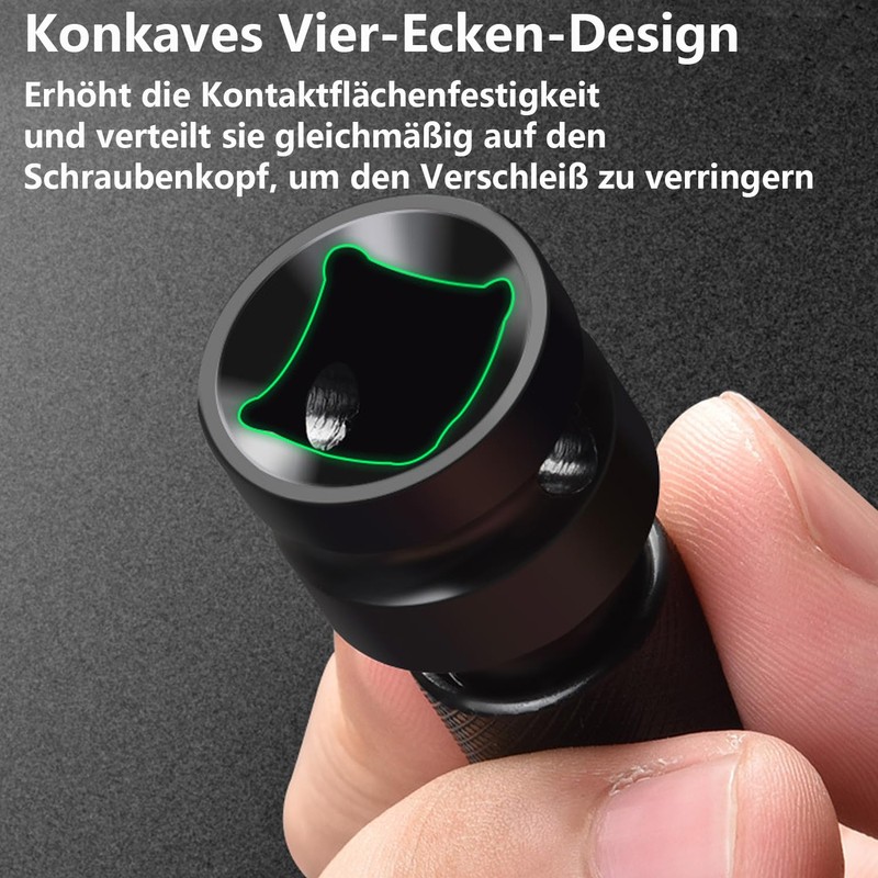 QZKJQDD Impact Wrench Bit Adapter, Bit Holder Socket Adapter, 1/2