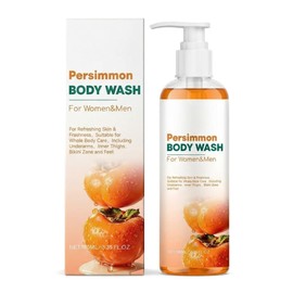 Persimmon Body Wash for Odor Control – Natural Deodorizing Soap for Strong Smelly Feet, Underarms & Intimate Areas – Deep Cleansing with Persimmon, Green Tea & Tea Tree – Family & Elderly Safe