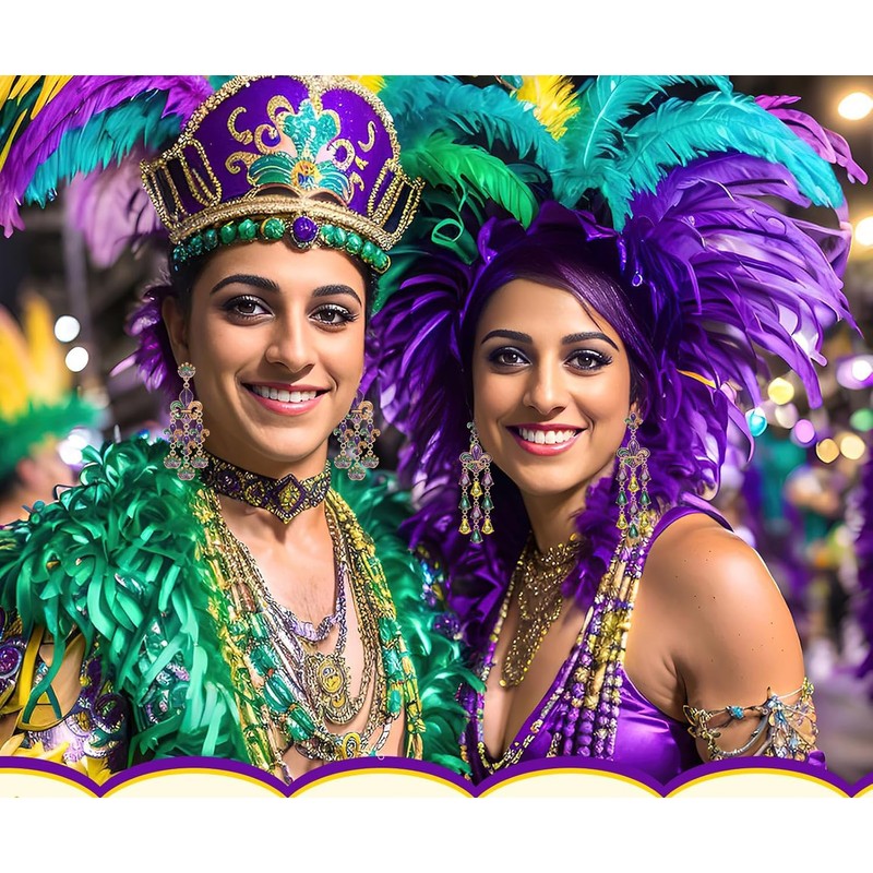 Mardi Gras Earrings for Women Layer Fleur De Lis Mask