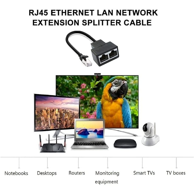Ethernet Splitter 1 to 2 RJ45 Network Cable Adapter, Note
