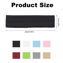 PARFCO Sports Hair Bands, Pack of 8 Elastic Hair Bands, with Elastic Headband, Women's Summer, Soft and Breathable Yoga Fitness Running Headbands for Fitness, Running, Dancing