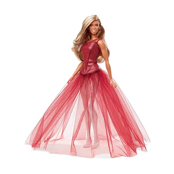 Barbie Tribute Collection Laverne Cox Barbie Doll, Collectible Barbie Doll Wearing Layered Look with Glittery Bodysuit and Tulle Gown, Gift for Collectors
