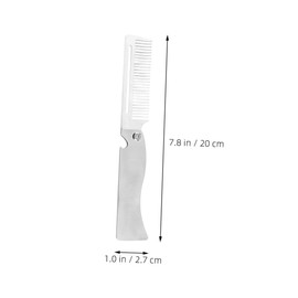 FOMIYES Men's Stainless Steel Hair and Beard Styling Kit 2pcs Mini Portable Folding Comb for Travel