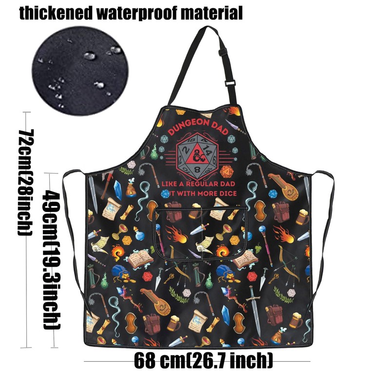 PXTIDY Gaming Kitchen Apron DND Gift Dungeon Dad Like A