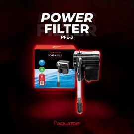Aquatop Forza 80 GPH Power Filter for Aquariums –15-25 Gal Freshwater & Saltwater – Advanced Filtration Design – Keeps Water Crystal Clear – PFE-3