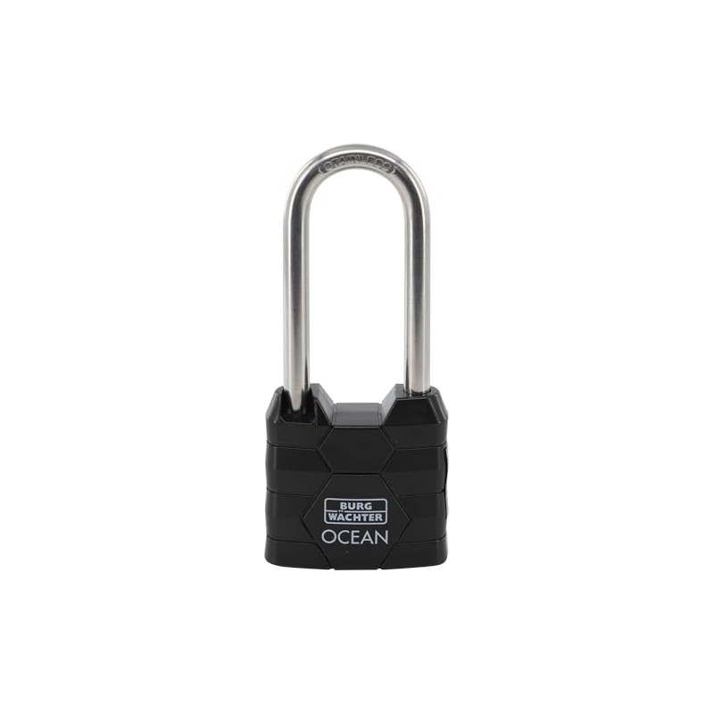 BURG-WÄCHTER Padlock with 2 Keys 6.3mm Shackle Thickness Marine Waterproof