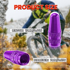 WALWAL Presta French Valve Caps, Anodized Aluminum - Compatible for Mountain Bike, Road Bike, Bicycle(Purple,4Pcs)