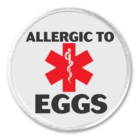 Allergic to EGGS 3" Sew On Patch Medical Alert Symbol Allergy Health