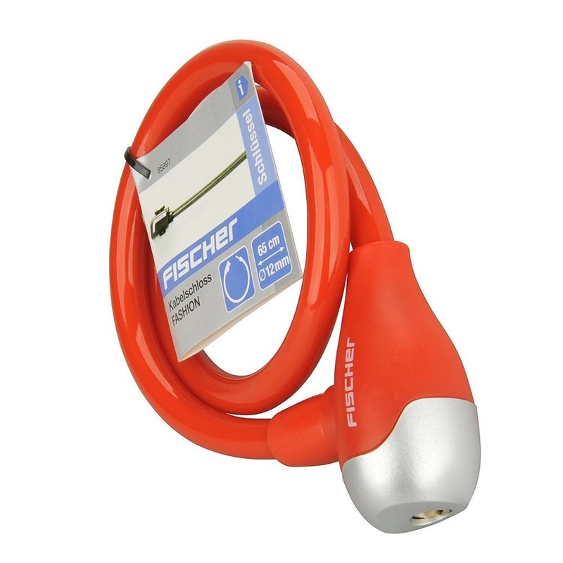 FISCHER Cable Lock, Length: 65 cm, Assorted Colours (White, Blue,