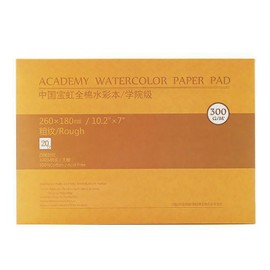 MEEDEN 10X7 Cotton Watercolour Paper Block, Textured Surface Watercolour Paper, Rough, 140lb/300gsm, 20 Sheets for Watercolor Gouache Ink Acrylic and More