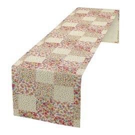 Camino de mesa bohemio con diseño floral, flores rústicas retro, flores de campo, jardín, paisley, bohemio, granja, patrón blanco para decoración de mesa, comedor, café, fiesta, 13 x 60 pulgadas