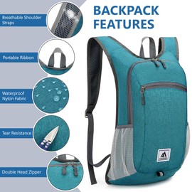 flintronic Foldable Backpack, Ultra Lightweight Rucksack, 15L Hiking Backpack, Unisex Packable Backpack For Men Women, Waterproof Travel Daypack For Outdoor Sport Biking Hiking Climbing