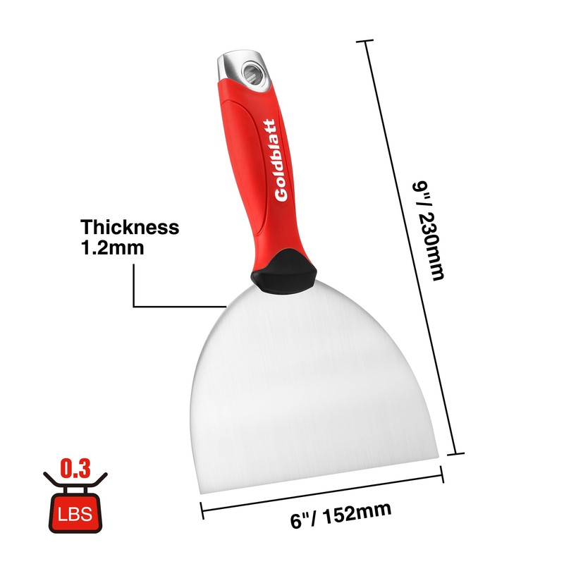 Goldblatt 6" Putty Knife, Stainless Steel Scraping Paint, Putty Knife