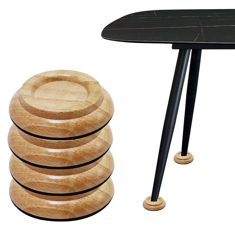 4pcs Hardwood Upright Piano Caster Cups Set of Oak Furniture