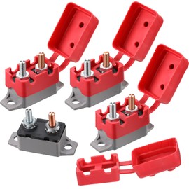 4 Pieces DC 12V - 24V Automatic Reset Circuit Breaker Circuit Breaker with Cover Stud Bolt for Automotive and More (40 Amp)