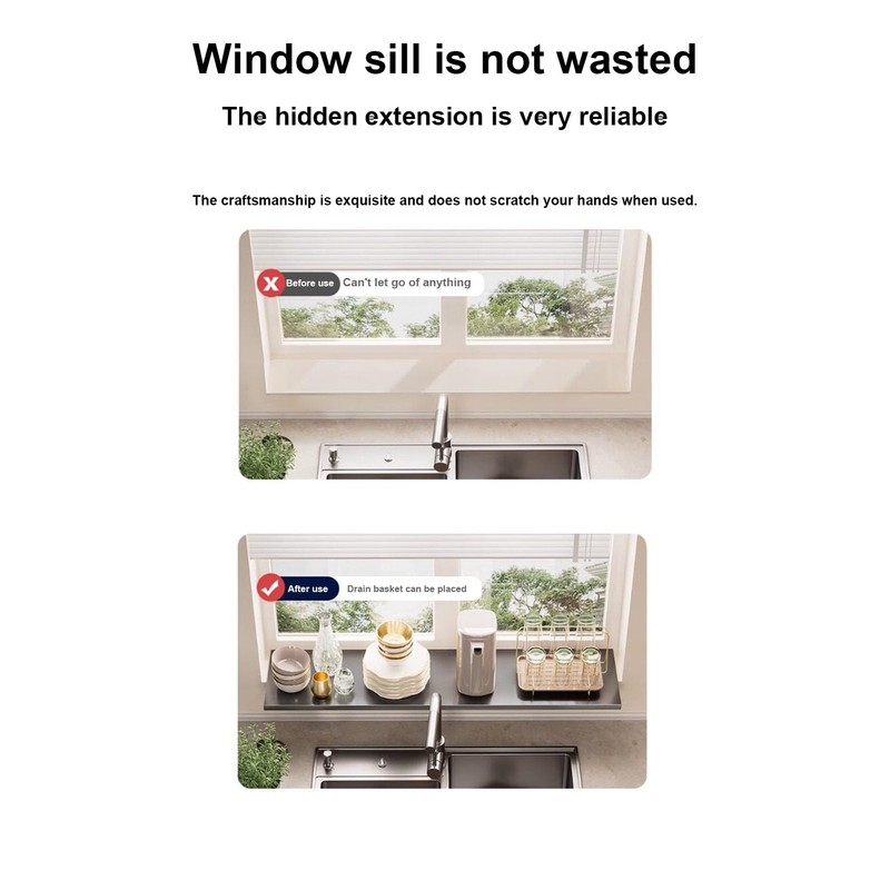 Window Sill Extender,Black Extension Board Not Easy To Bend(23.6x9.84in)