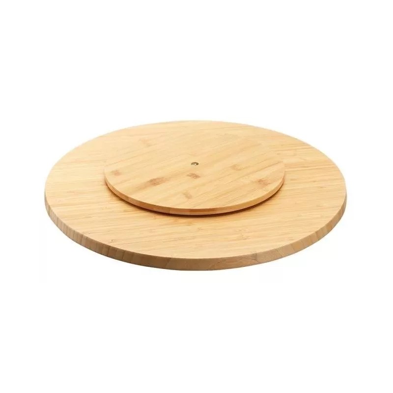 Home Charola Giratoria Lazy Susan De Bamboo Bambu Mesa 44.5cm