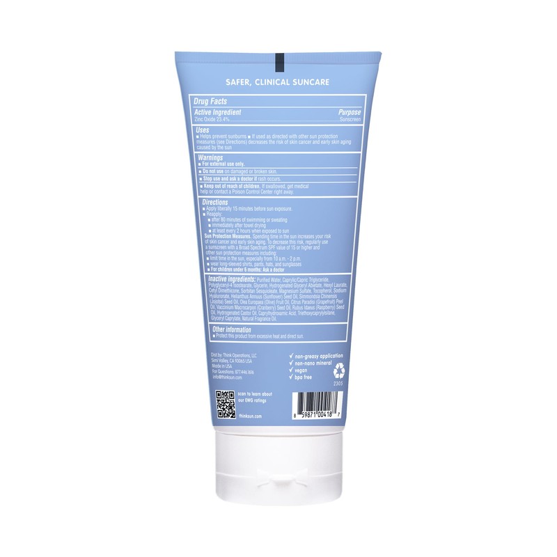Thinksport SPF 50+ Mineral Sunscreen – Safe, Natural Sunblock for
