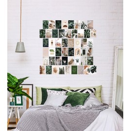 Jiovbiol Botanical Photo Collage Kit for Wall Aesthetic Pictures 50 Set 4x6 Inch,Vintage Wall Decor,Bedroom Decor for Teen Girls,Fresh And Nature Wall Art