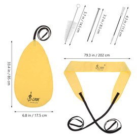 MILISTEN 1 Set Clarinet Cleaning Care Set Wind Instrument Cleaning Cloth Mouthpiece Brush Cleaning Rod Tube Dust Brush with Screwdriver (Yellow)