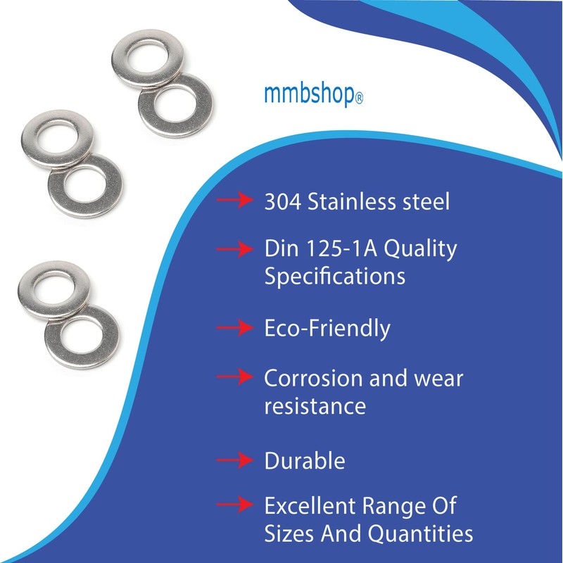 M16 (16mm) Stainless Steel Washers, Form A Thick Flat washer