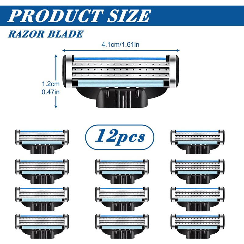 DMNQ 12 x Mach 3 Blades Razor Blades Proglide Blades