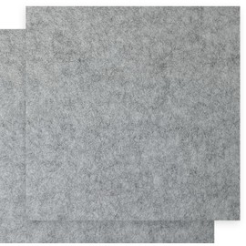 12" x 12" Felt Fabric Sheets for Crafts, Squares Felt Fabric Sheets, 1mm Thick, Felt Paper for Sewing Patchwork Material, Non-Woven Felt Fabric for DIY Sewing Craft, 2pcs (Light Grey)