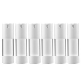 longway longway 1 Oz (30ML) Empty Refillable Airless Pump Bottle,Travel Foundation Containers,Airless Cosmetic Pump Bottle for Hand Sanitizer, Toner,Gel,Hair Oil, Lotion and Face Cream (Pack of 6, Frosted)