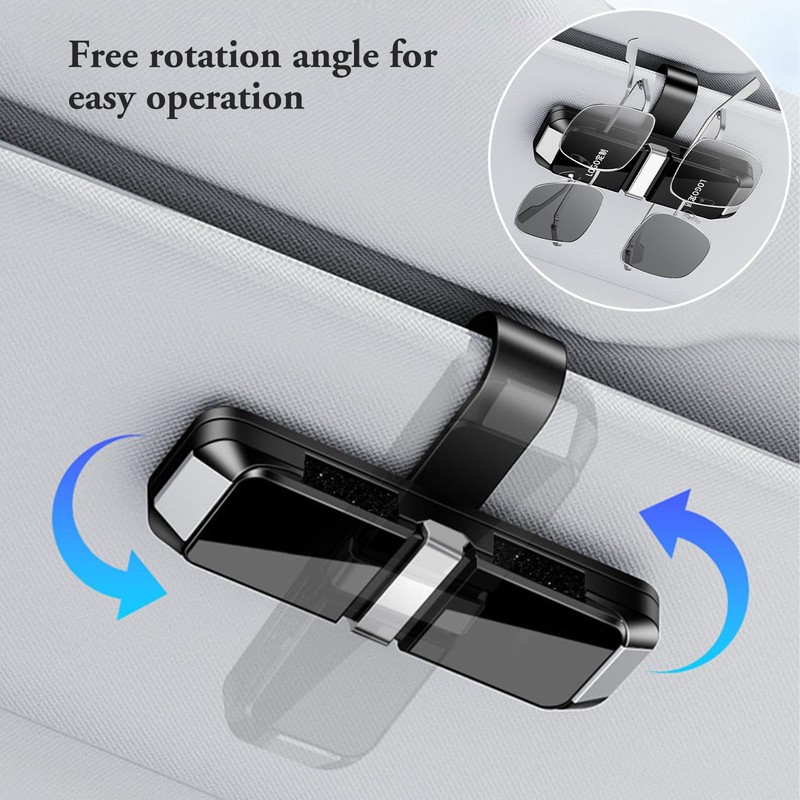 Sunglass Holder for Car Visor Clip Double-Headed, Push-Button Opening Car
