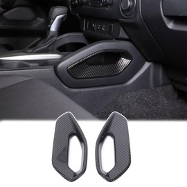 TerIourfou Center Console Gear Shift Side Grab Handle Cover Trim Compatible with Nissan Frontier 2022-2025,ABS Central Control Gear Shift Side Panel Decorative Accessories (Carbon Fiber Pattern)