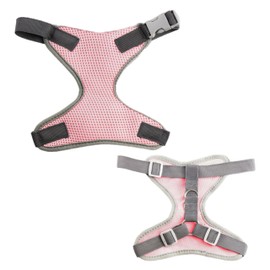 eBoutik - Summer Dog Cooling Harness Vest with Detachable Cooling Pad - Lightweight Ice-cooling Sun Protection Coat for Pets Outdoor Fun (Pink, Large)