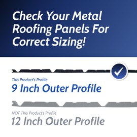 Duco USA-Made Classic Rib Foam Closure Strips 3ft Long, 9" Rib Profile - 20 Pack of Black Corrugated Roof Foam Strips w/Adhesives - Weatherproof Seal to Block Gaps, Noise, Moisture, and More