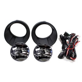 iJDMTOY Complete Set Smoke Lens Fog Light Assembly w/Halogen Bulbs and Relay Switch Compatible with 2010-2013 Chevy Camaro LS LT (Fit w/Halogen Front Road Illuminating Lights Trims Only)