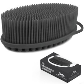 Avilana Silicone Body Scrubber, Gentle exfoliating Body Scrubber That's Easy to Clean, Lathers Well, Long Lasting, and More Hygienic Than Traditional Shower Loofah(S1, Dark Gray)