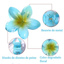 SUFFIC 6 Piezas Pinzas para el Cabello para Mujer,Pinzas de Pelo de Flores y Mariposa,Multicolor Clips de Garra Grande y Antideslizante para Todo el Cabello (Color B)