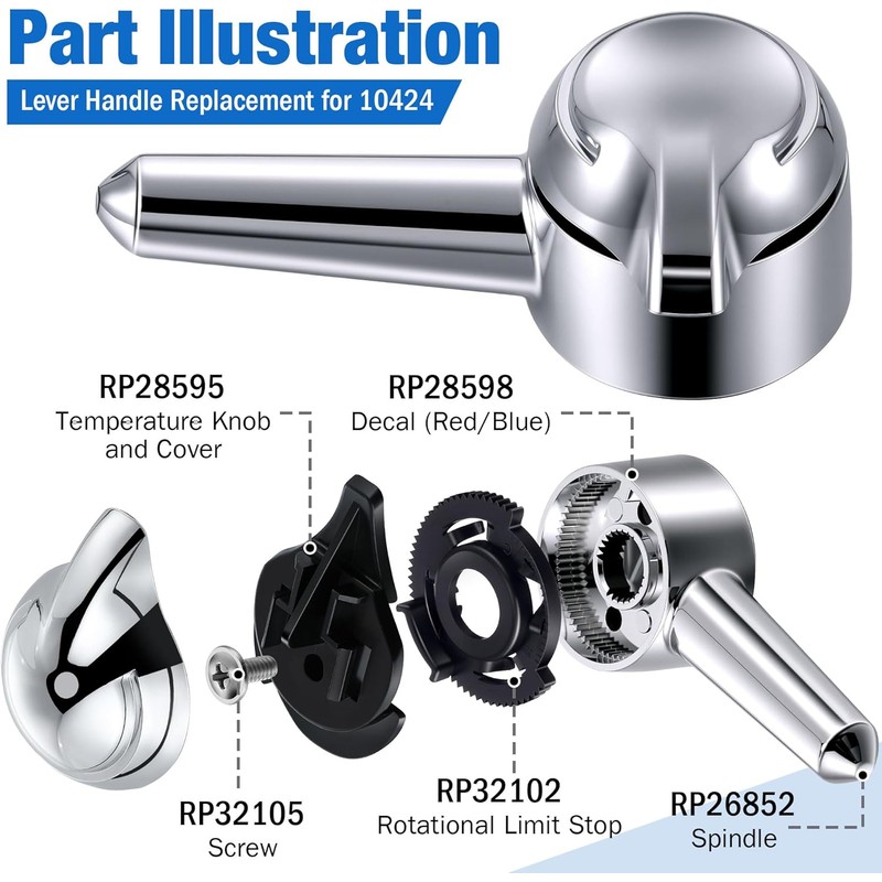 Enhon Lever Handle Replacement for 10424, Single Lever Handles Kit
