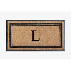 A1HC Natural Rubber & Coir Doormat, 24x48, Monogrammed Door Mat for Front Door, Anti-Shed Treated Durable Doormat for Entrance, Heavy Duty, Front Porch Entry Doormat