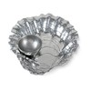 Arthur Court Aluminum Metal Oyster Chip Bowl with Pearl Dip