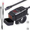 Motorcycle Phone Charger,Dual USB 6.8A Quick Charge 3.0 Motorcycle Handlebar