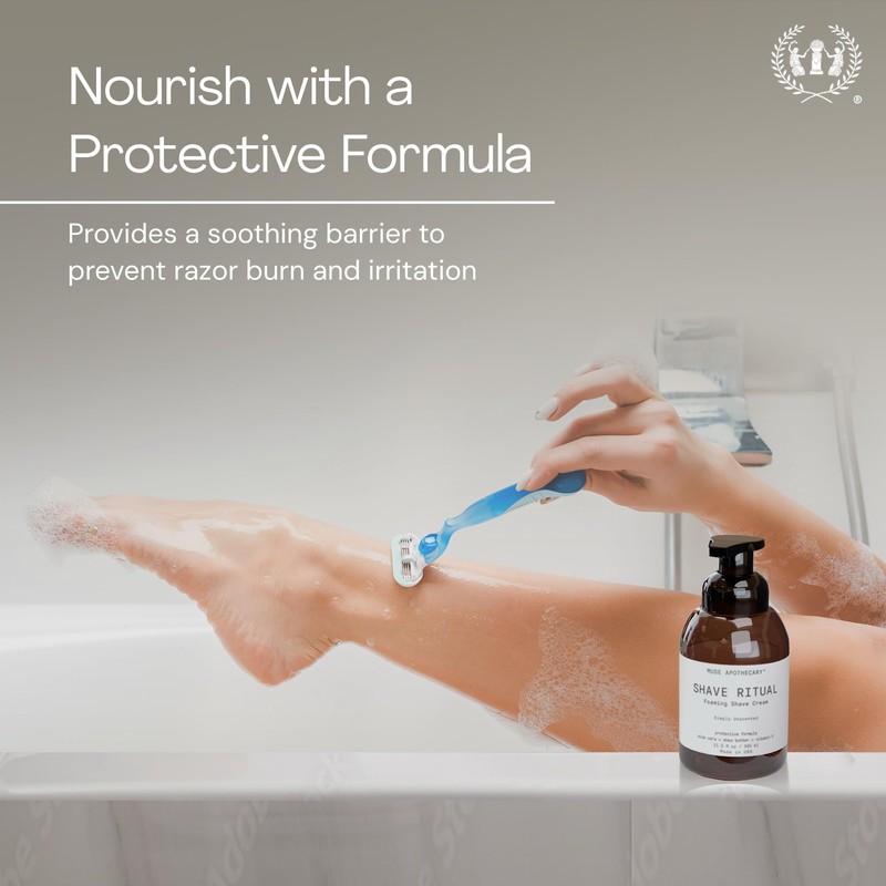 Muse Apothecary Foaming Shave Ritual - Natural Shaving Cream Sensitive