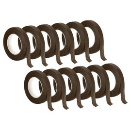 PATIKIL 30 Yard Flower Ribbon 12 Rolls Flower Ribbon Crepe Paper Bouquets Ribbons Waterproof for Bouquet Stems Wrapping Dark Brown (27 Metres)