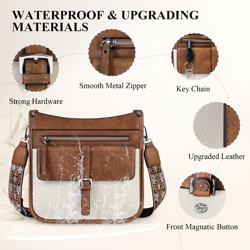 Crossbody Bag for Women Waterproof Leather Crossbody Purses for Women