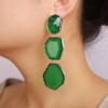 Women Boho Dangle Earrings Statement Green