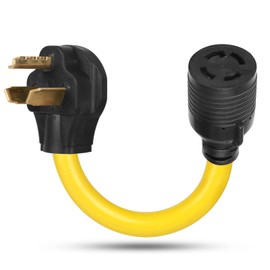 AQQHSAIN NEMA 10-30P to L14-30R Power Cord Adapter 30 Amp 3 Prong Male Plug to 4 Prong Twist Lock Female Outlet Welder RV Dryer Adapter Cord