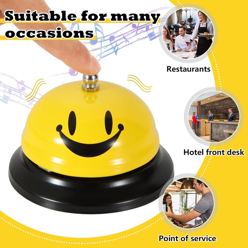 Heyumybit Call Bell,Service Bell,8.5cm Diameter 6cm Height,Reception Desk Table Service