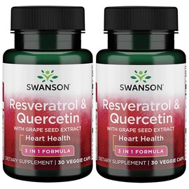 Swanson Resveratrol & Quercetin 30 Veg Capsules (2 Pack)