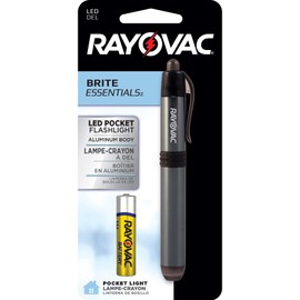 Rayovac Batteries BEPN1AAA-BA Brite Essentials LED Aluminum Penlight, Standard, Grey (Pack of 6)
