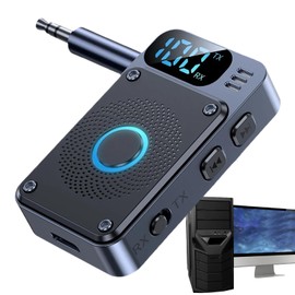 Wireless Transmitter - Car Transmitter Wireless,3.5mm Receiver Audio Converter with Digital Display for Smartphones, Headphones, Computers, Guitar, Tablets, Trucks